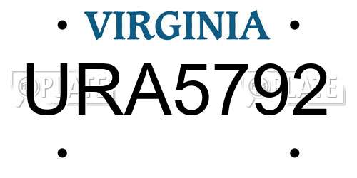 URA5792 Virginia License Plate