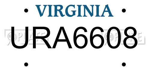 URA6608 Virginia License Plate