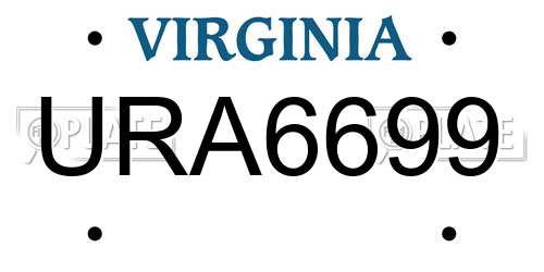 URA6699 Virginia License Plate
