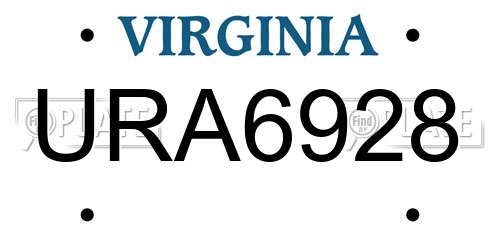URA6928 Virginia License Plate