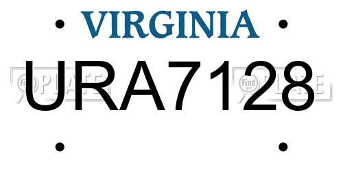 URA7128 Virginia License Plate