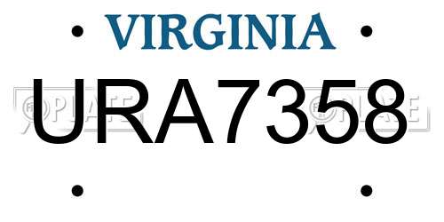 URA7358 Virginia License Plate