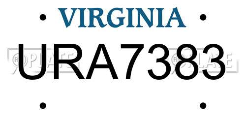 URA7383 Virginia License Plate