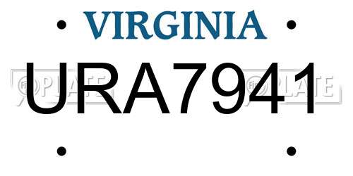 URA7941 Virginia License Plate