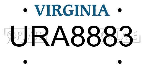 URA8883 Virginia License Plate