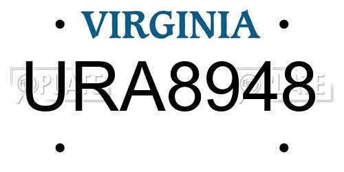 URA8948 Virginia License Plate