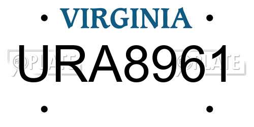 URA8961 Virginia License Plate