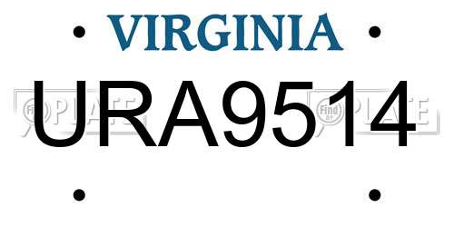 URA9514 Virginia License Plate