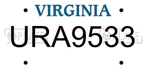 URA9533 Virginia License Plate
