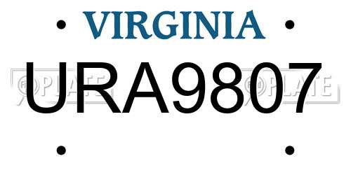 URA9807 Virginia License Plate