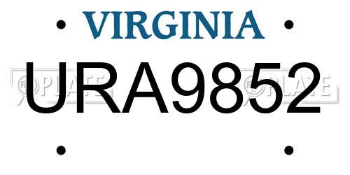 URA9852 Virginia License Plate
