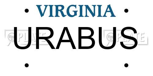 URABUS Virginia License Plate