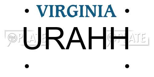 URAHH Virginia License Plate