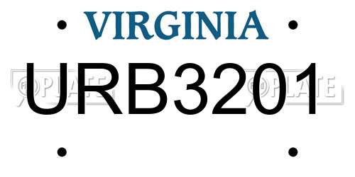 URB3201 Virginia License Plate