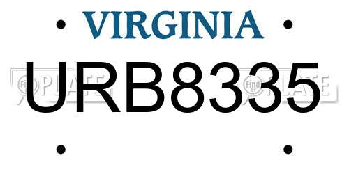 URB8335 Virginia License Plate