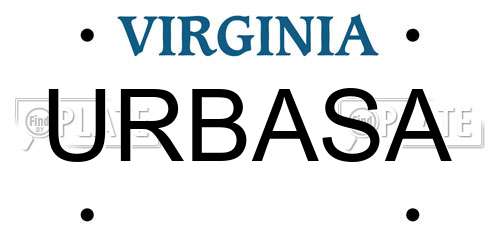 URBASA Virginia License Plate