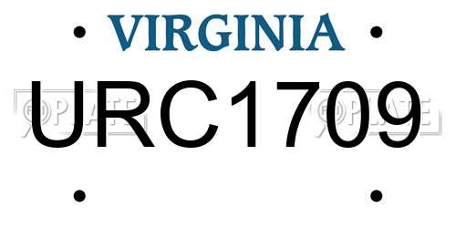 URC1709 Virginia License Plate