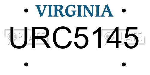 URC5145 Virginia License Plate