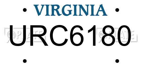 URC6180 Virginia License Plate