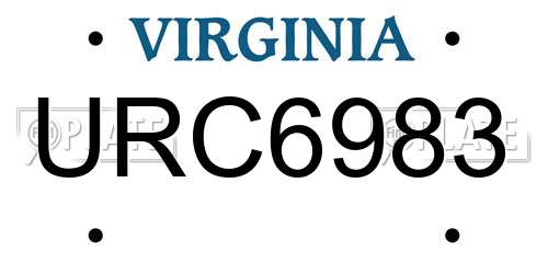 URC6983 Virginia License Plate