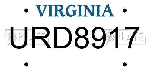 URD8917 Virginia License Plate