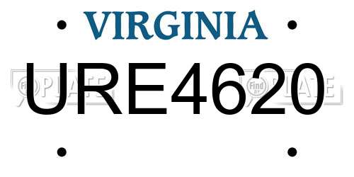 URE4620 Virginia License Plate