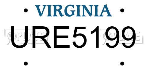 URE5199 Virginia License Plate