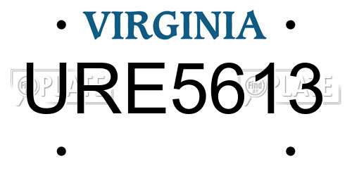 URE5613 Virginia License Plate