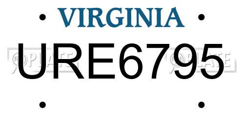 URE6795 Virginia License Plate