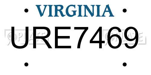 URE7469 Virginia License Plate
