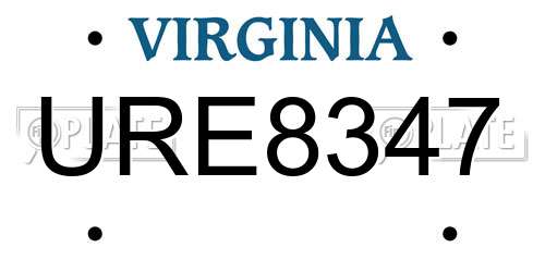 URE8347 Virginia License Plate