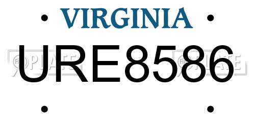 URE8586 Virginia License Plate