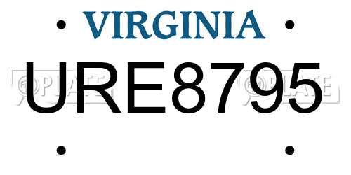 URE8795 Virginia License Plate