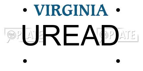 UREAD Virginia License Plate
