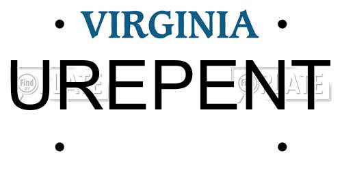 UREPENT Virginia License Plate