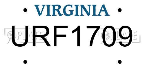 URF1709 Virginia License Plate