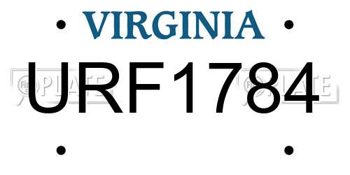 URF1784 Virginia License Plate