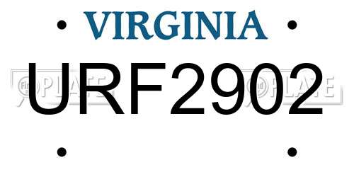 URF2902 Virginia License Plate