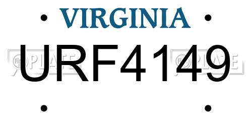 URF4149 Virginia License Plate