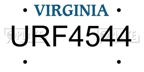 URF4544 Virginia License Plate