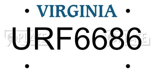 URF6686 Virginia License Plate