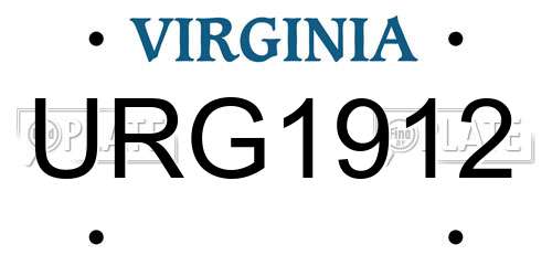 URG1912 Virginia License Plate