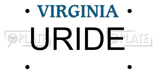 URIDE Virginia License Plate