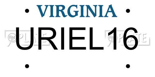 URIEL16 Virginia License Plate