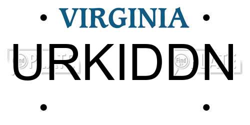 URKIDDN Virginia License Plate