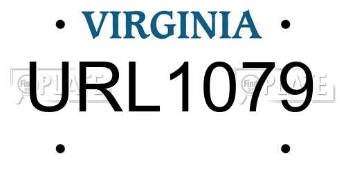 URL1079 Virginia License Plate