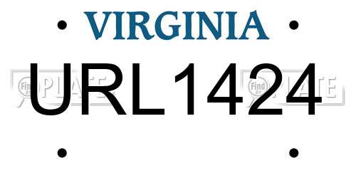 URL1424 Virginia License Plate
