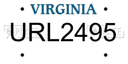 URL2495 Virginia License Plate
