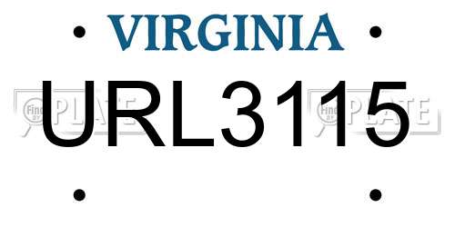 URL3115 Virginia License Plate