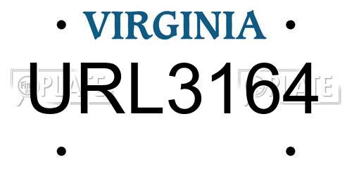 URL3164 Virginia License Plate